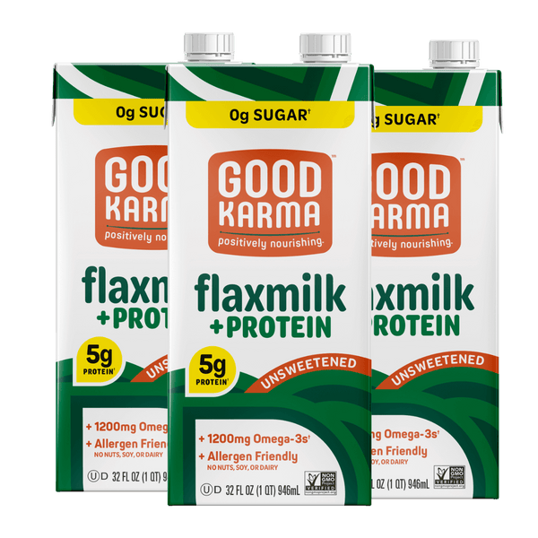 Unsweetened Flaxmilk + Protein 32 Ounce Good Karma Foods