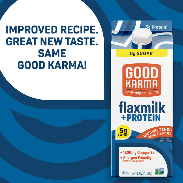 Unsweetened Vanilla Flaxmilk + Protein Good Karma Foods